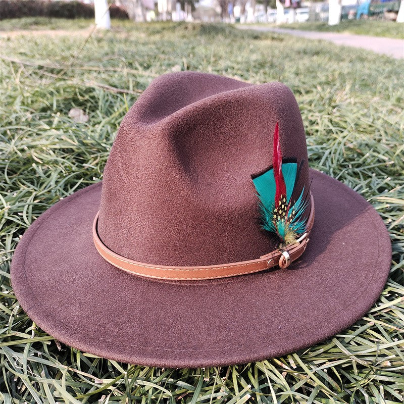 Chapéu Fedora Novo de Camurça 2023 Masculino e Feminino Outono Chapéu Panamá Jazz Estilo Britânico Elegante Retrô Fedora Chapéu de Aba Larga
