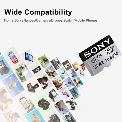 SONY Original Micro SD Card 512GB Memory Card UP TO 100MB/s C10 U3 Flash Memory Card Micro Tarjeta SD Free Adapter