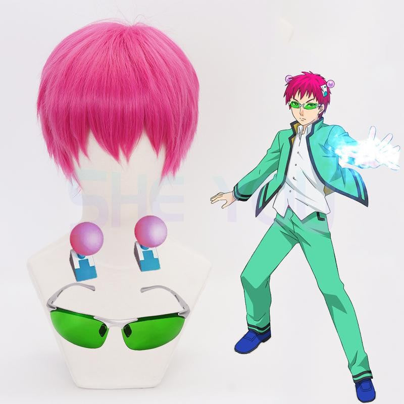 Anime The Disastrous Life Of Saiki K. Cosplay Props Saiki Kusuo Wig Hairpins Glasses Green Lens Sunglasses Costume Accessories