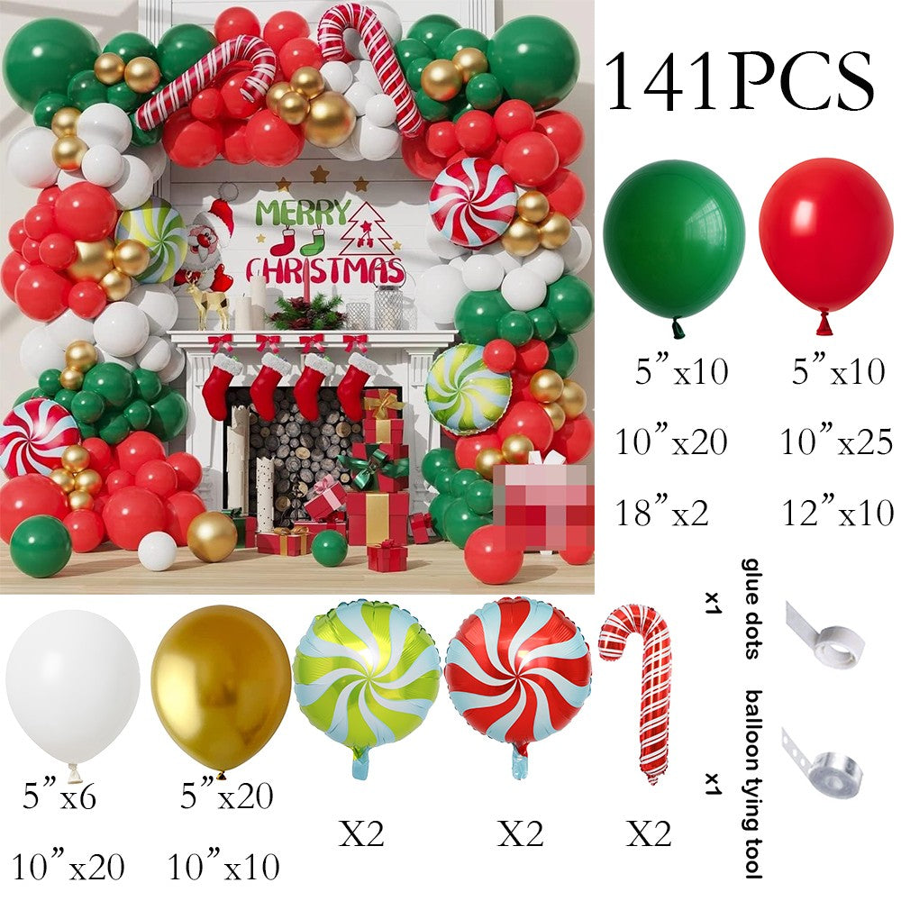 Christmas Green Balloons Arch Kit Red White Gold Balloon Garland Xmas Candy Cane Foil Globos Christmas Home Birthday Party Decor