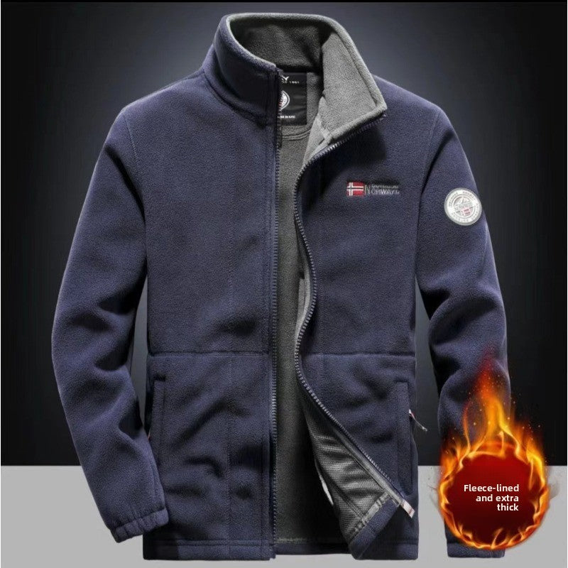 Jaqueta de pesca à prova de vento quente caxemira confortável jaqueta respirável masculina primavera outono ao ar livre lazer
