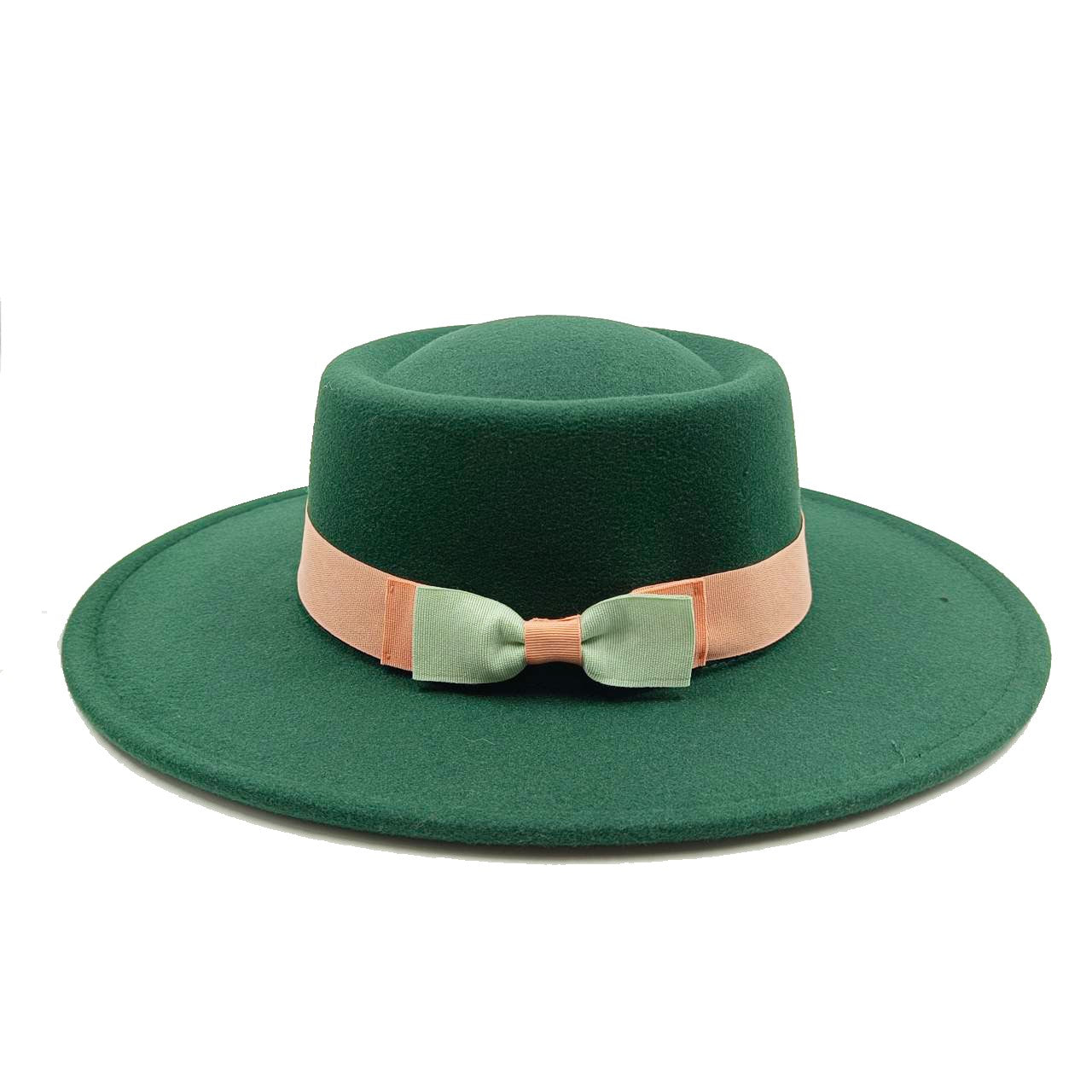 2022 new oversized edge flat top hat retro French felt hat outdoor sun hat women's big-brimmed fedora hat