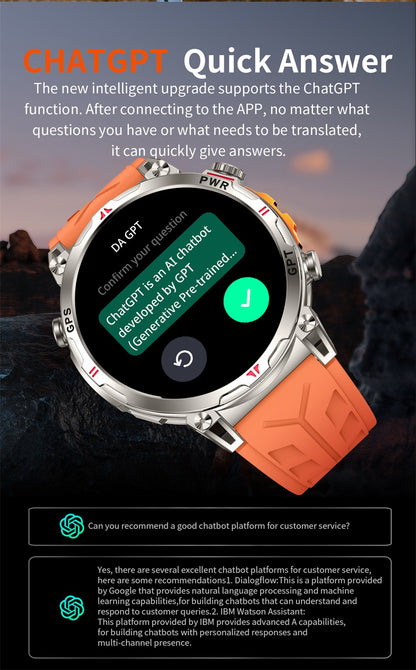 New T-Rex 3 Smart Watch Men GPS Positioning Military 5ATM Waterproof Watch 650mAh Battery Compass Altimeter GPT Assistant Watch