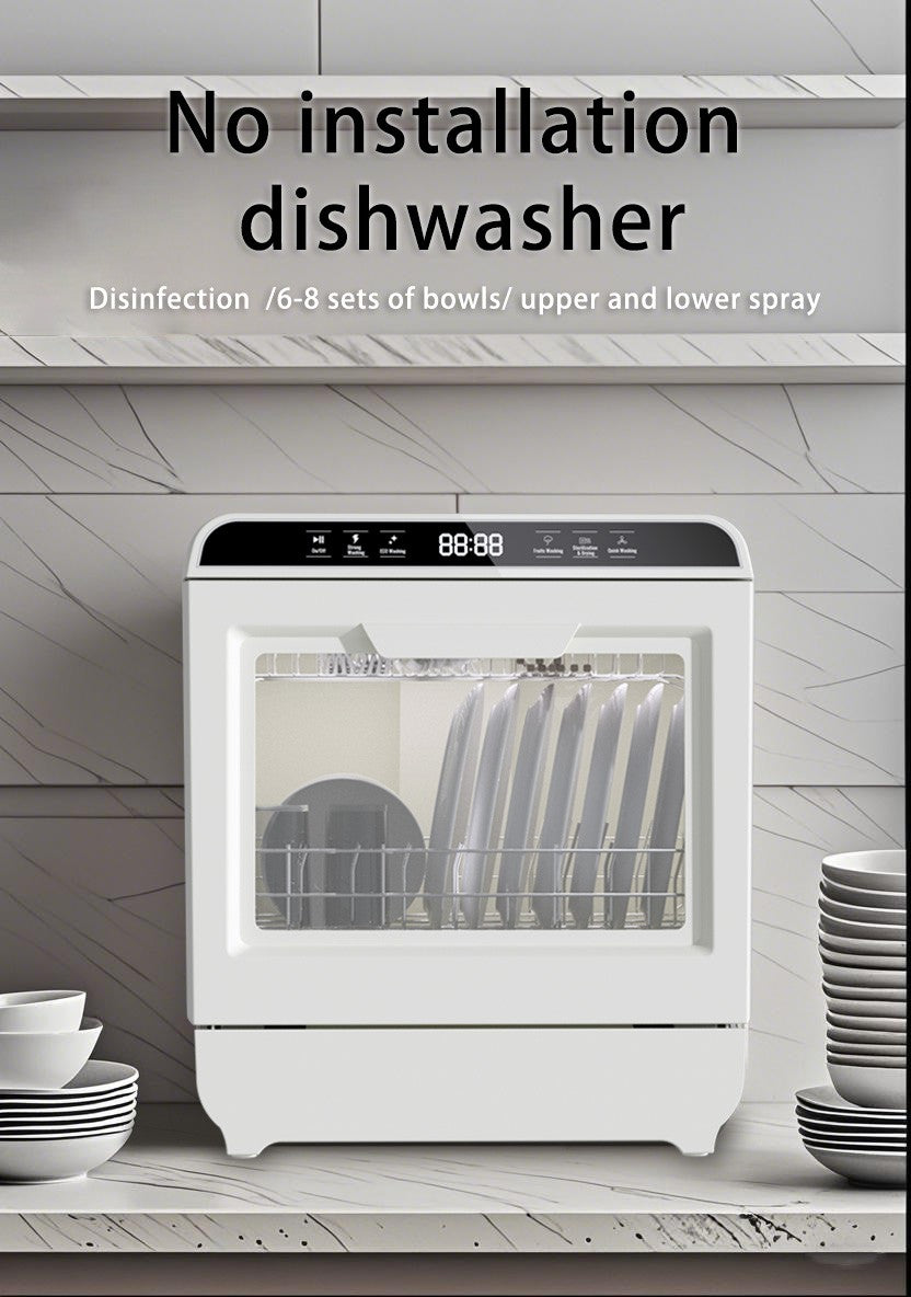 Portable Smart Mini Dishwasher for Home Kitchen Factory Direct Electric UV Drying 6-8 Sets Tableware for Hotels