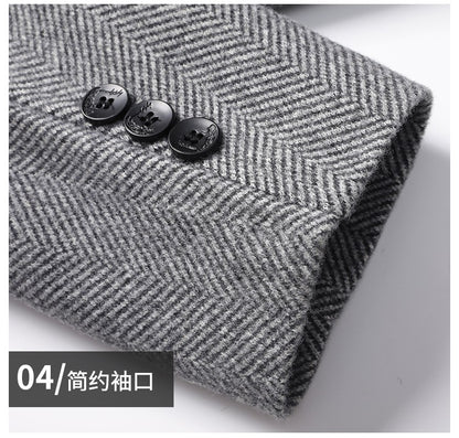 Autumn Winter Woolen Jacket for Men High-quality Casual Business Short Trends Coat Thickened and Warm Social Overcoat 2023