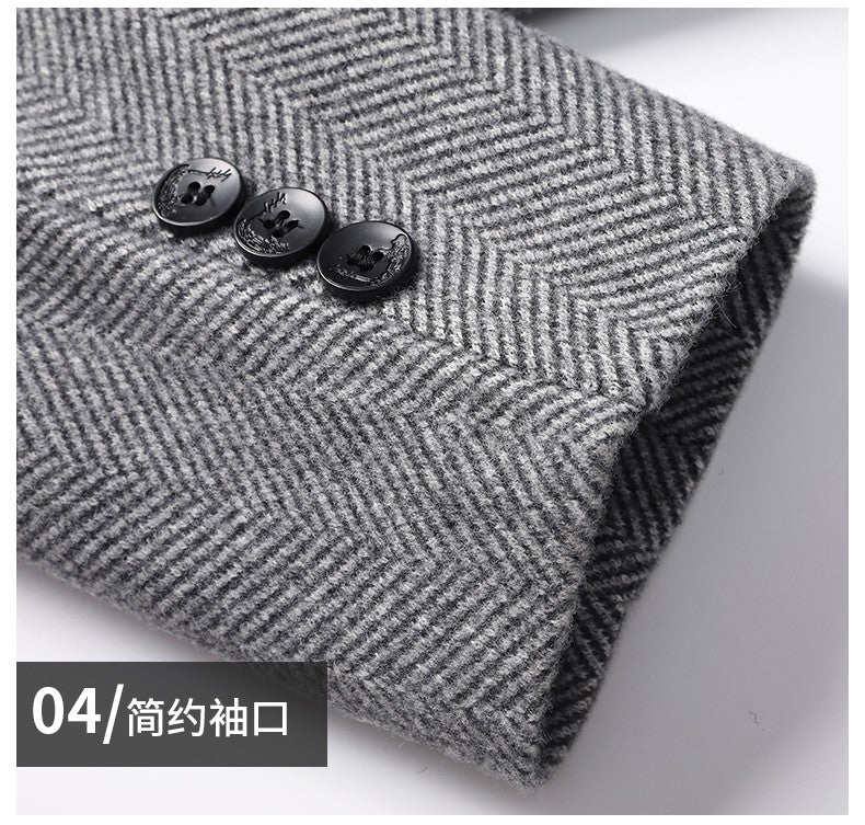 Autumn Winter Woolen Jacket for Men High-quality Casual Business Short Trends Coat Thickened and Warm Social Overcoat 2023