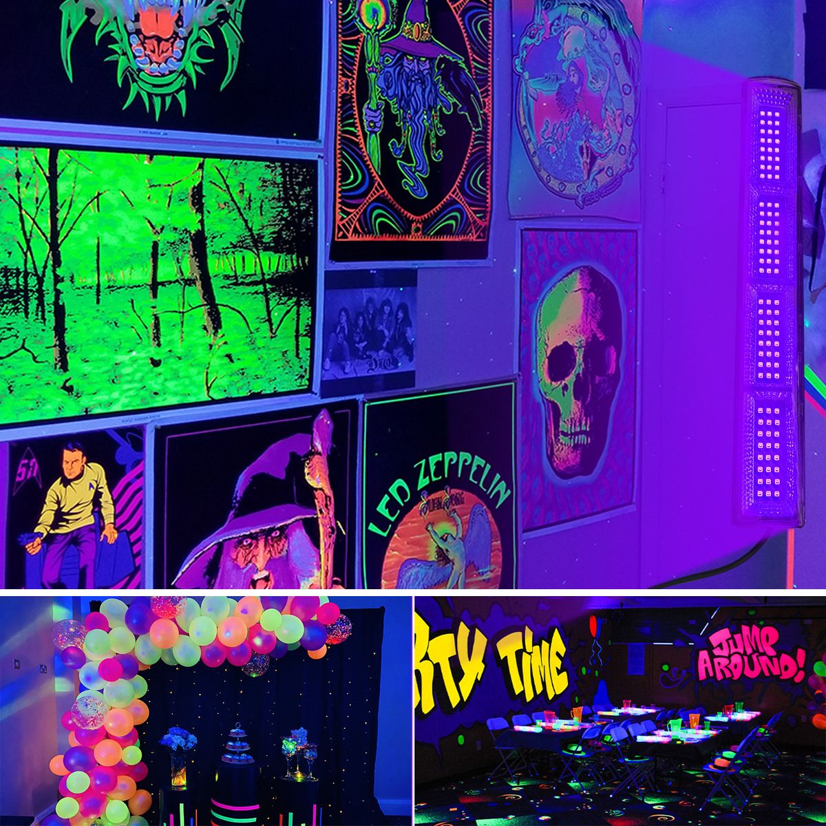 UV Black Light Lamp UV Floodlight With Magnetic LED Indoor Decor Party Atmosphere Table Lamp UV Light Halloween Party