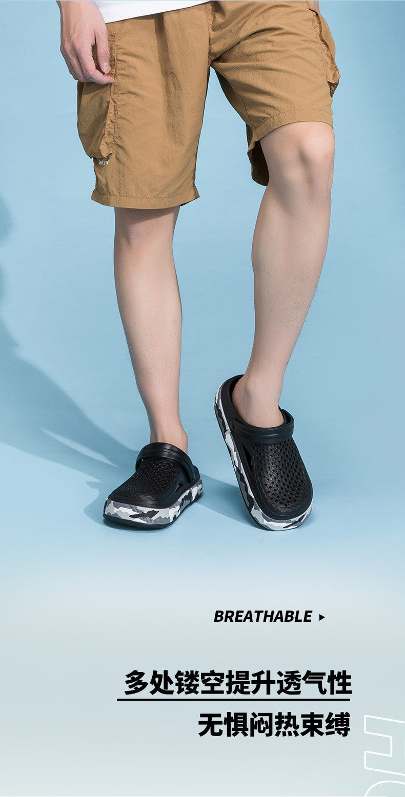 New Men's Sandals Driver Shoes EVA Light Slippers Unisex Colorful Camouflage Decoration Summer Beach Shoes Zapatos Hombre