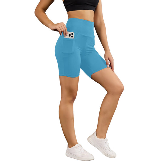 High Waisted Biker Shorts For Women With Pockets Super Soft No See Through Workout Running Yoga Athletic Push Up Gym