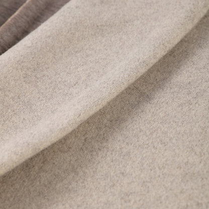 Elegant Faux Fur Cuffs Woolen Coat With Belt For Women Fashion Lapel Long Sleeve Lace Up Maxi Jacket Lady 2025 Autumn Outerwear