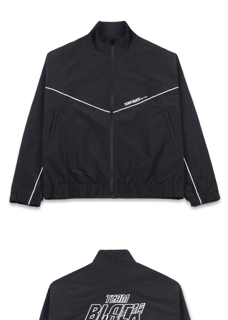 Jinx Team Black Jacket Unisex Windbreaker Sports Coat Men Women Loose Track Activewear Long Sleeve Top Embroidery Y2k Outerwears