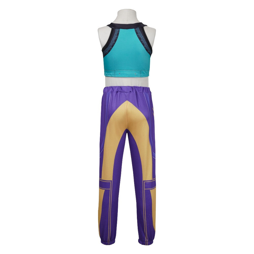 Halloween Fancy Dress Adult Kids Street Hip Hop Role Play Outfit 3 Styles Printed Crop Top Skirt Shorts Idol Stage Costume