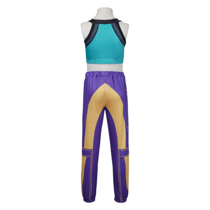 Halloween Fancy Dress Adult Kids Street Hip Hop Role Play Outfit 3 Styles Printed Crop Top Skirt Shorts Idol Stage Costume