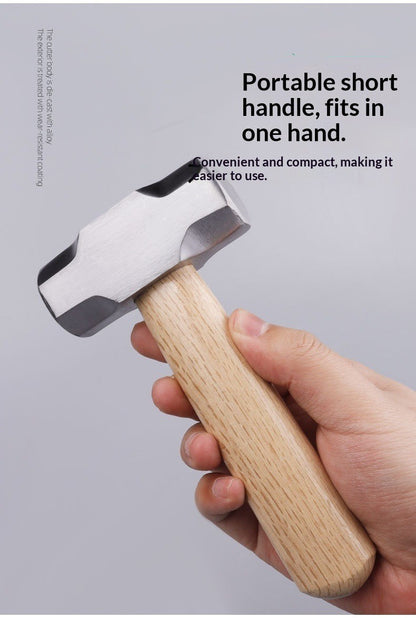 Mini Hammer High Carbon Steel Hammer Solid Wood Short Handle Octagonal or Round Head Hammer Small Manual Hardware Tool