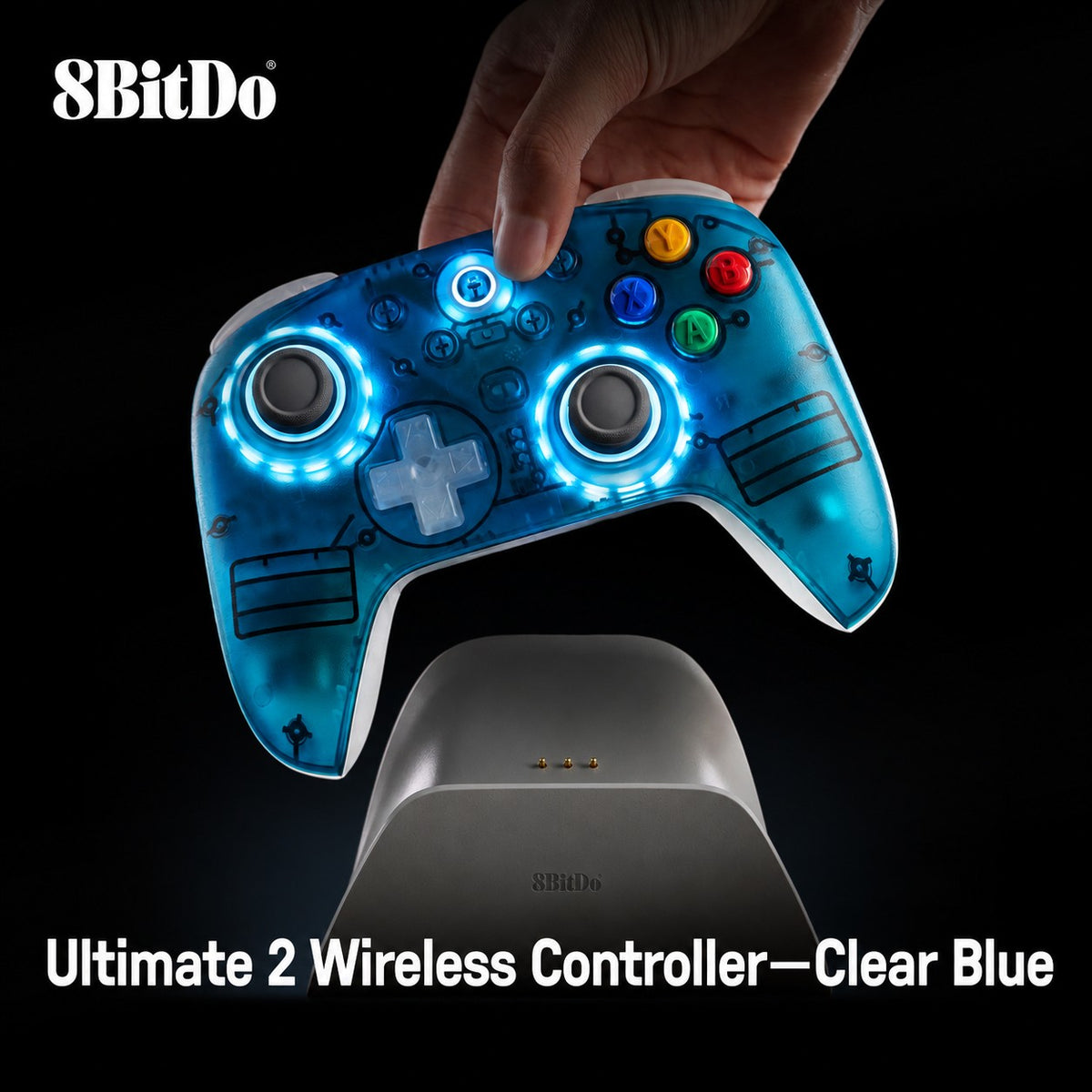 8BitDo Ultimate 2 Wireless Game Controller for Windows 10/11 2.4G Gamepad TMR Joystick with Charging Dock for Android PC Steam