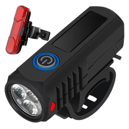 Farol Dianteiro e Traseiro LED USB Super Brilhante, à Prova D'água, para Motocicleta e Bicicleta, Lanterna Portátil para Bicicleta