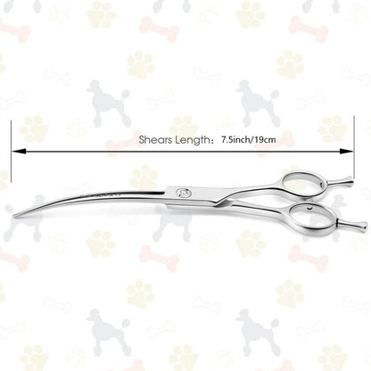 Tesoura curva de tosa para cães de 7,5", tesoura curva profissional para animais de estimação, tesoura curva para cães, tesoura curva para gatos