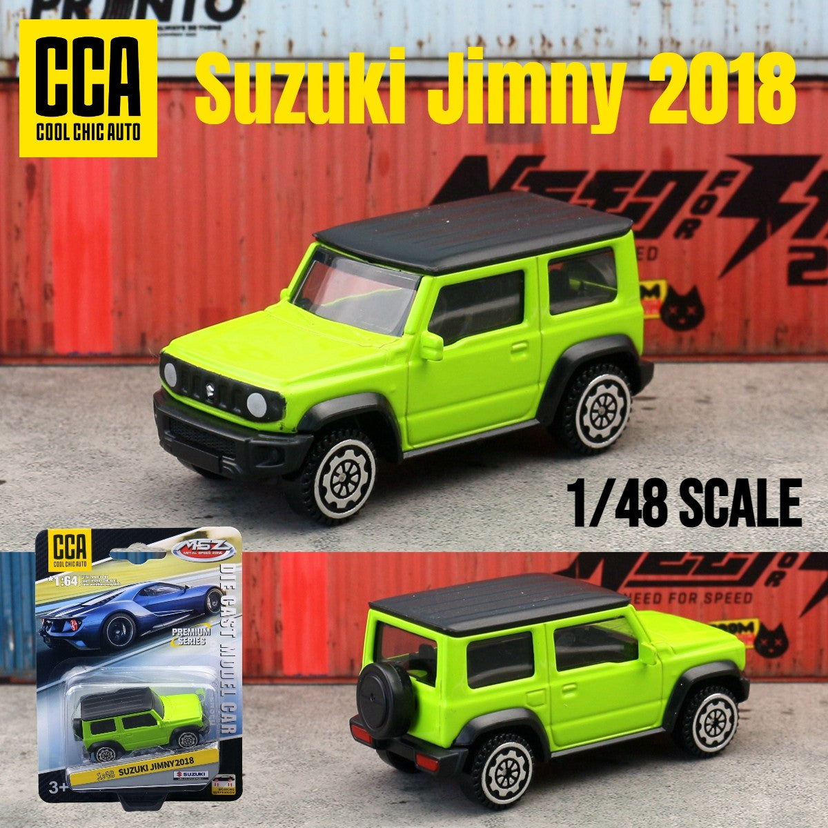 1/48 Suzuki Jimny Carro de Brinquedo Modelo CCA MSZ 1:64 Veículo Diecast Miniatura Rodas Livres Coleção Adequado para Hot Wheels Presente Criança