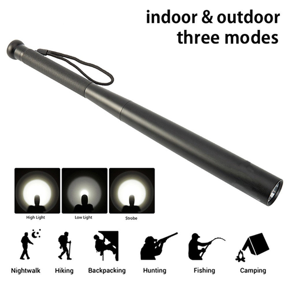 Security Flashlight Stick Outdoors Emergency Personal Torch Supplies Extended Baseball Anti Riot Equipments Self Defense