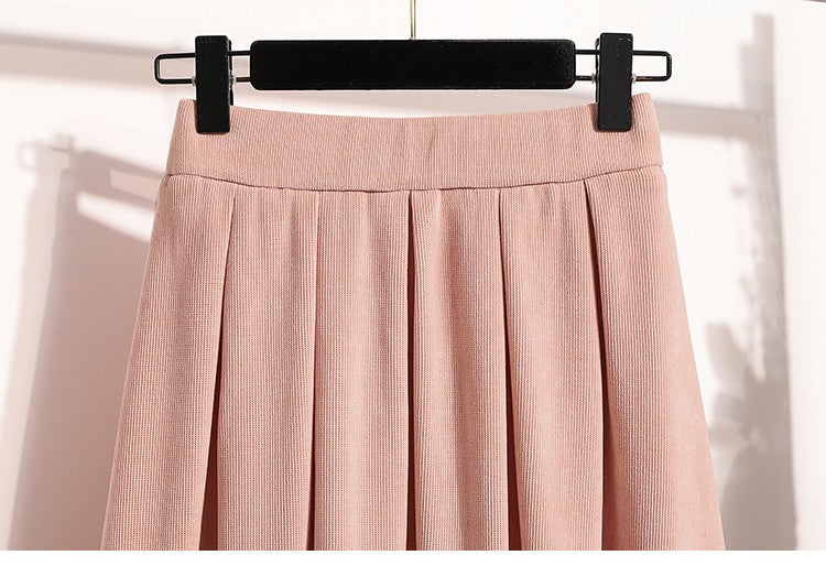 2025 Plus Size Pleated Skirts Solid Versatile Medium Length Skirt A-Line Maxi Gown Cover Autumn Winter New Half-length Skirt