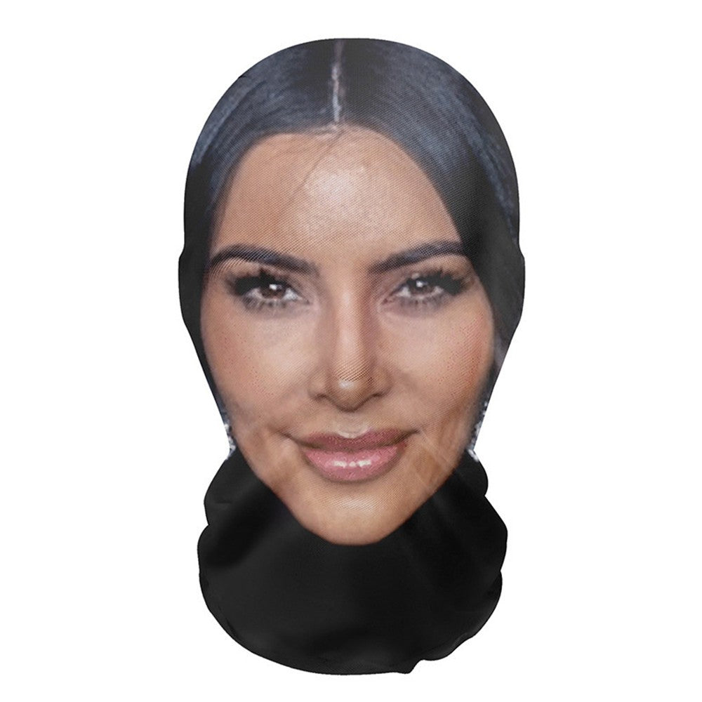 3D Printed Puff Daddy Mask Elastic Mesh Full Face Mask for Men Women Cosplay Headwear HipHop Fashion Balaclava Hood Hat Headgear