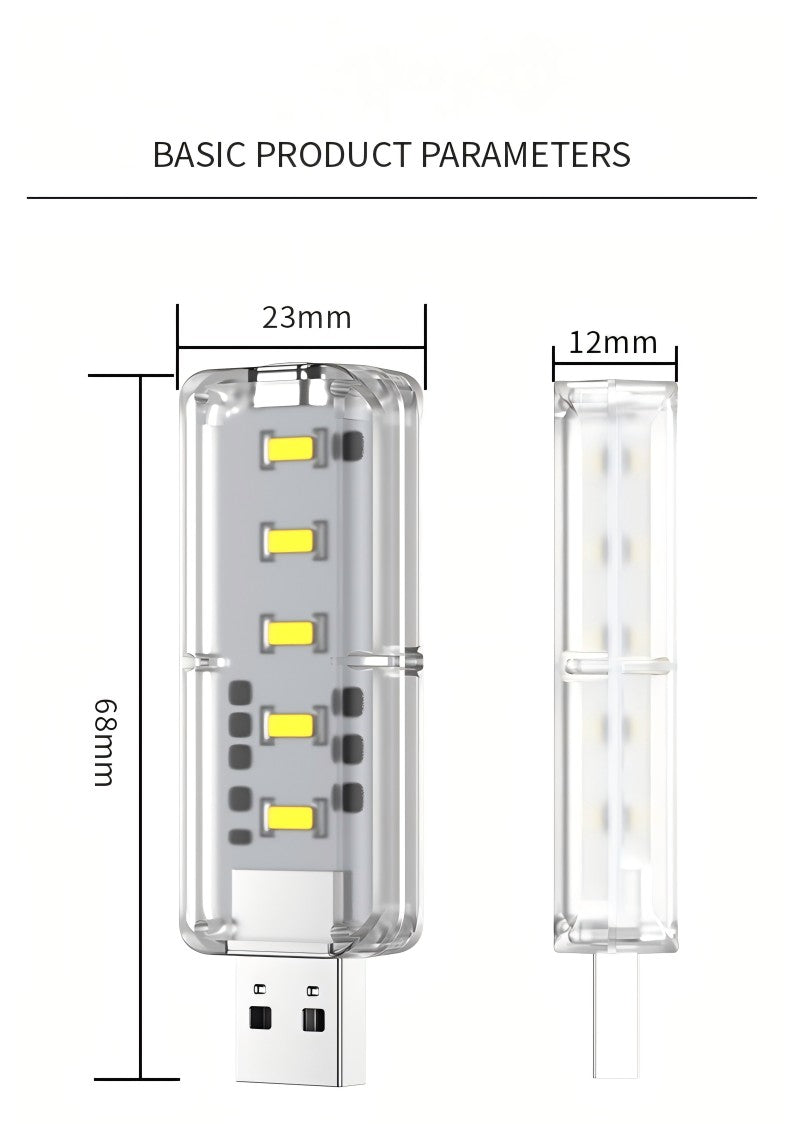 10LEDs USB Touch Dimming Night Light 5V Portable 3000K/6500K Bulb for Bedroom Study PC Laptop Mobile Power Bank Plug in Lighting