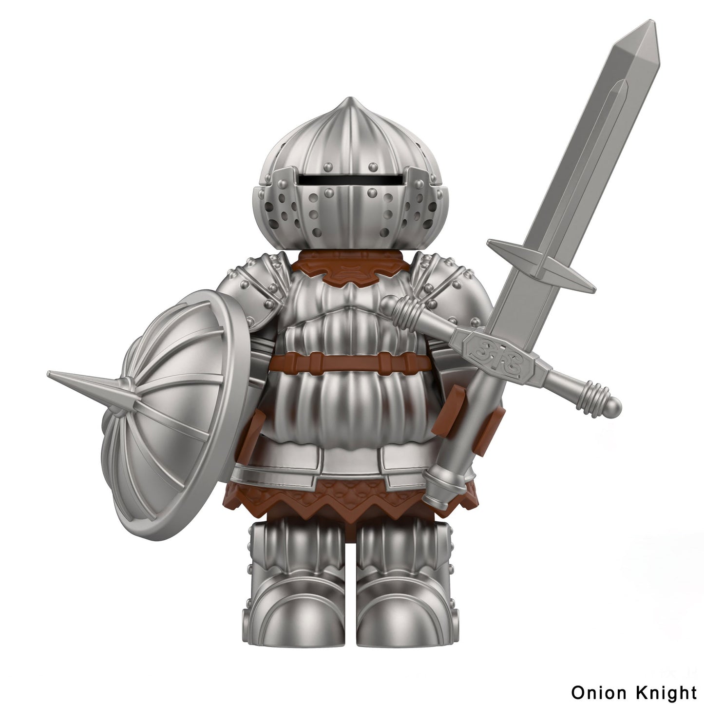 Miniatura de Cavaleiro da Cebola Medieval com Armadura Detalhada de Cavaleiro Negro e Blocos de Montar de Escudo Intercambiável