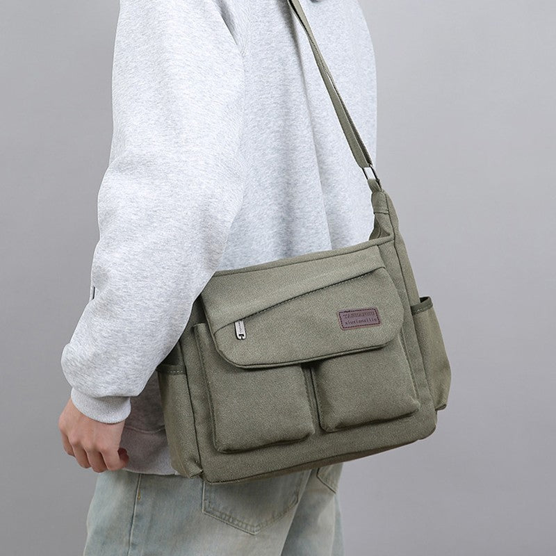 Men's crossbody bag, multi pocket design - large capacity shoulder bag - outdoor essentials, functional storage, city commuters