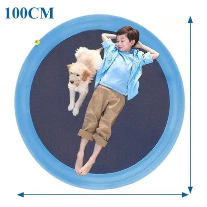 Piscina Inflável para Cães Tapete Aspersor para Cães Tapete de Resfriamento para Cães Brinquedo Interativo para Cães Chafariz Almofada de Aspersão para Animais de Estimação