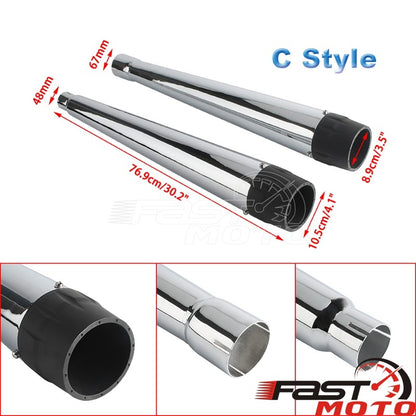 Motorcycle Slip On Mufflers Dual Exhaust Pipes For Harley Touring Road King Road Glide Electra Glides 2017-2023 Exhausts Muffler