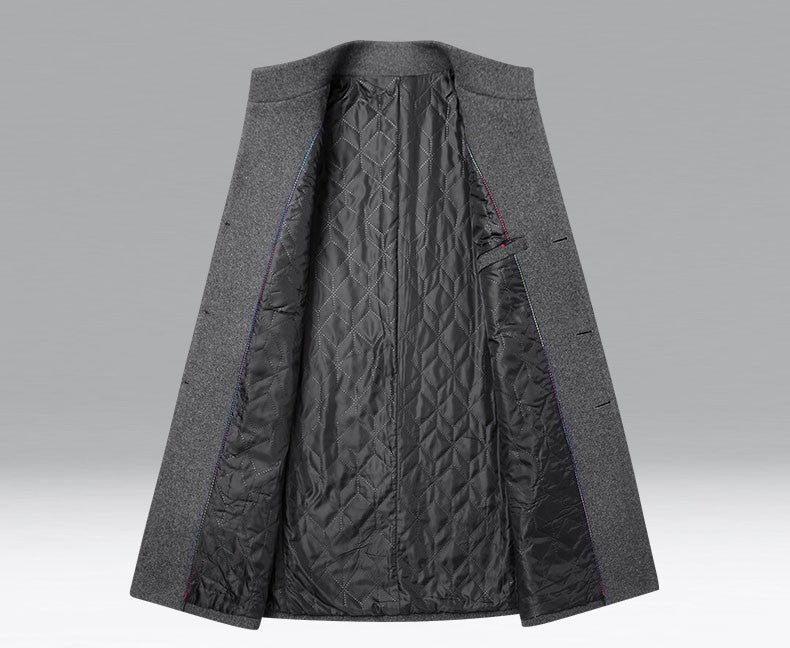 Winter Jacket Men Wool Pea Coat Oversized Overcoat Solid Business Casual Coat Men's Clothing Woollen Coats 4XL AF2011