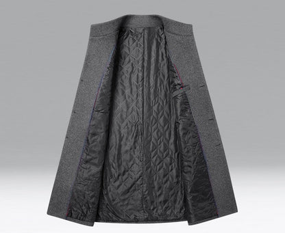 Winter Jacket Men Wool Pea Coat Oversized Overcoat Solid Business Casual Coat Men's Clothing Woollen Coats 4XL AF2011