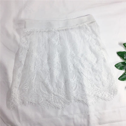 Miniskirt Sexy Transparent Lace Mesh Skirt Shirt Extender Women Summer Mini Black White Short Micro Skirt Ladies Underskirt
