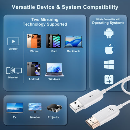 Adaptador/Cabo/dongle sem fio para espelhamento HDMI, stick/cabo/adaptador de streaming sem fio, extensor de adaptador de vídeo sem fio