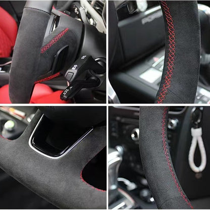 Capa de Volante de Carro Personalizada Costurada à Mão Trançada Camurça para Volkswagen Golf 7 GTI Golf R MK7 VW Polo GTI Scirocco 2015 2016