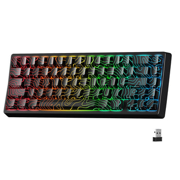 Teclado Mecânico XVX M67 JadeStone com Teclas IMD-Tech Hot Swappable Design Gasket Teclado com Retroiluminação RGB Personalizada Tri-Modo