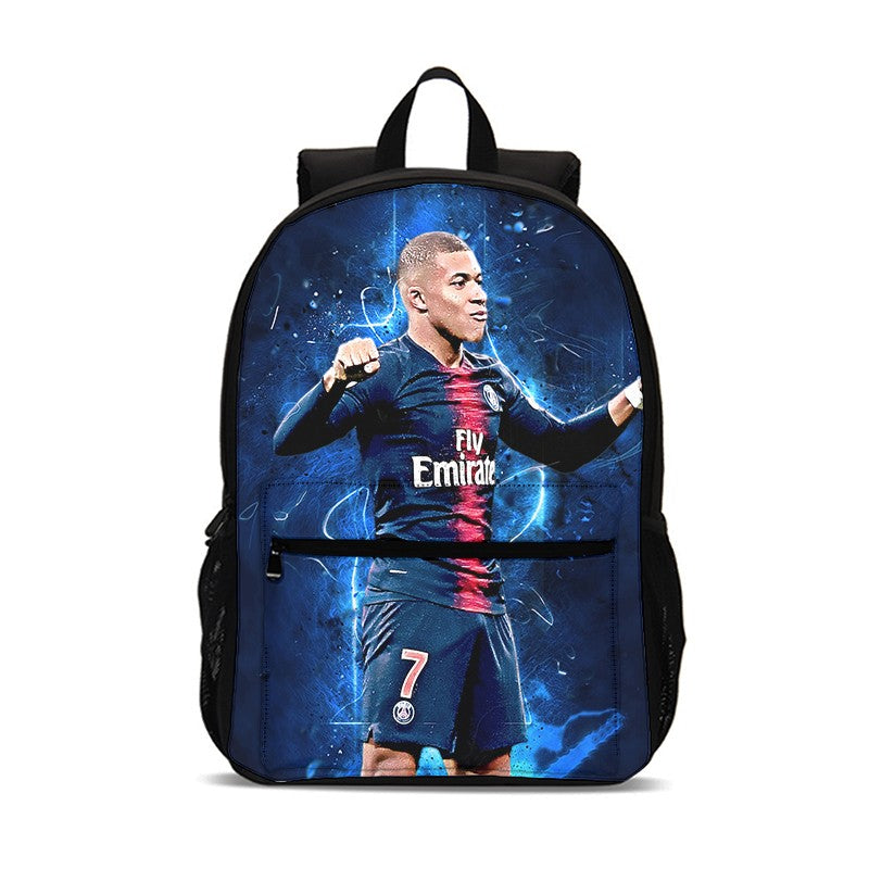 M-Mochila Esportiva Mbappes Football com Zíper Relâmpago Mochila Escolar Esportiva Mochila Escolar Jogador Estrela Mochilas para Livros