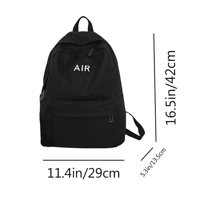 Mochila unissex de estilo neutro, adequada para viagens e uso escolar. Com estampa de letras.