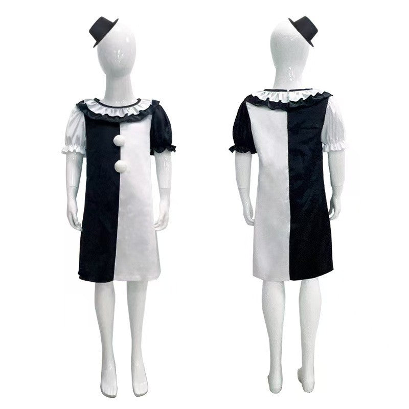 Terrifier Clown Cosplay Costume Horror Carnival Party Dress Hat Mask Killer Clowns Jumpsuit Halloween Cosplay Costumes for Kids