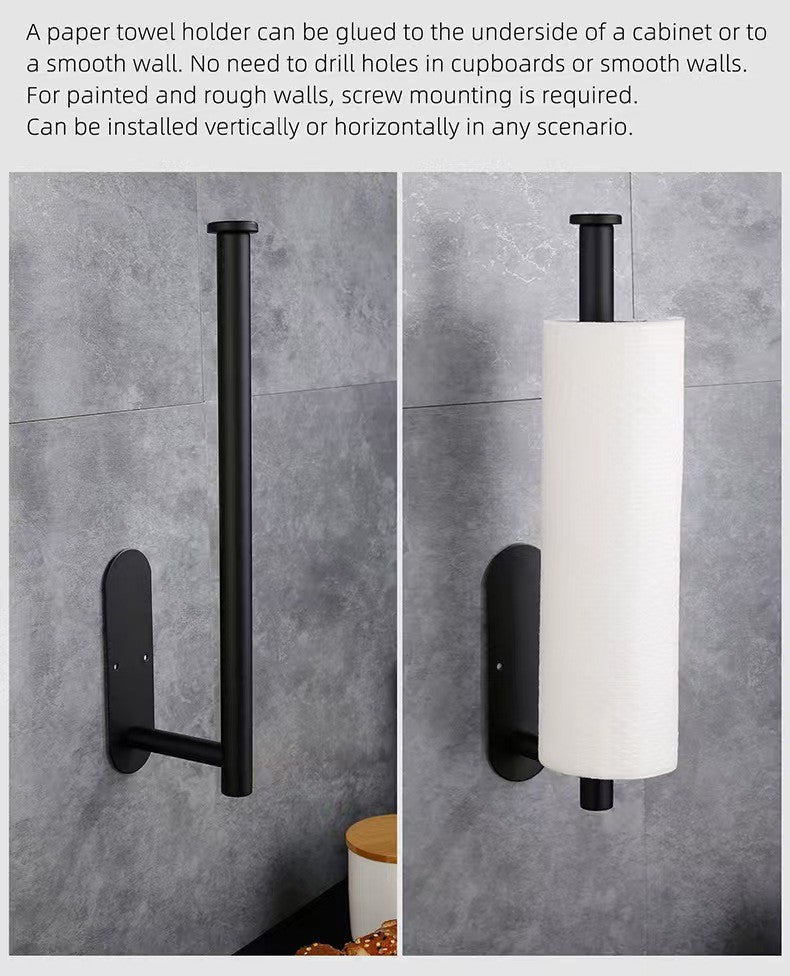Kitchen Paper Towel Holder Adhesive Tissue Hanger Toilet Roll Paper Dispenser Cabinet Storage Napkin Rack Bathroom Accessories