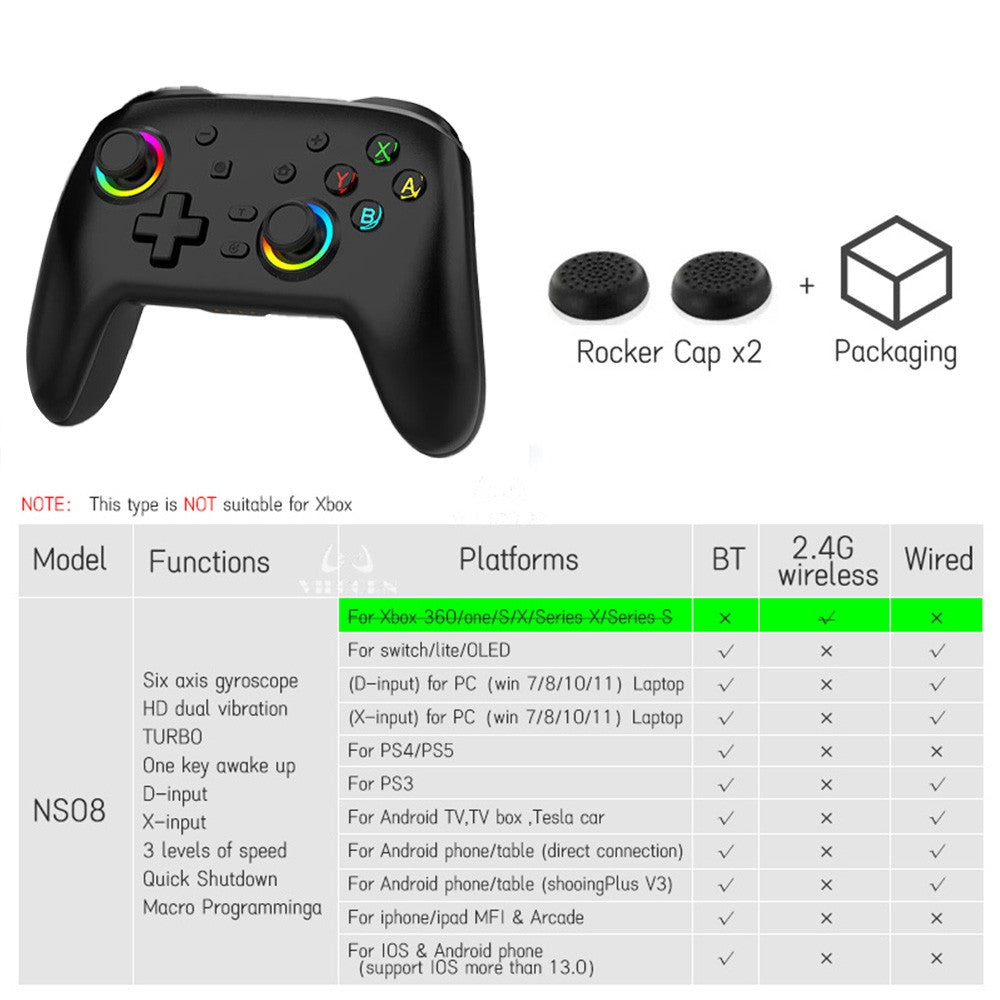 Wireless Gamepad For Pro Switch Elite BT Controller for Nintendo Switch OLED/Lite Joyestick For PC/Steam Deck With 6 Axis