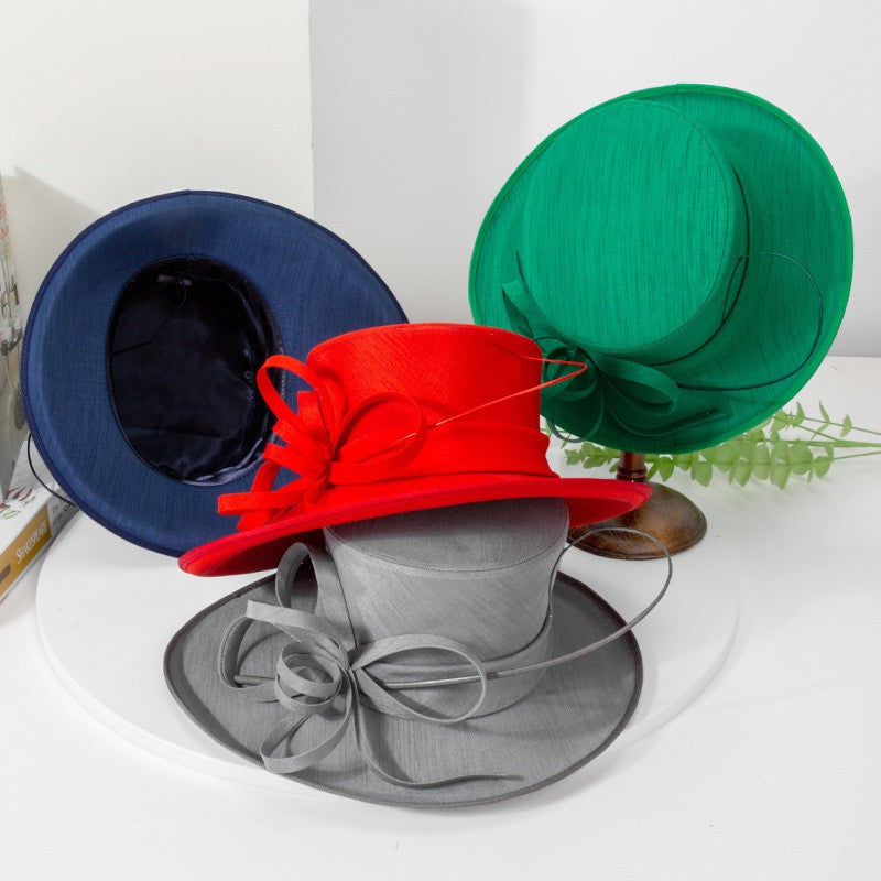 Moda Luxo Moda Pena Chapéu Chá Igreja Elegante Fotografia Cartola Feminina Banquete Fascinator Chapéus Formais de Casamento