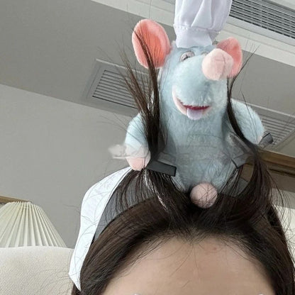 Tiara Ratatouille Novo Desenho Animado Pelúcia Faixa de Cabelo Presilha Francesa de Aba Larga Acessório de Cabelo para Fotos Presente Criativo para Meninas