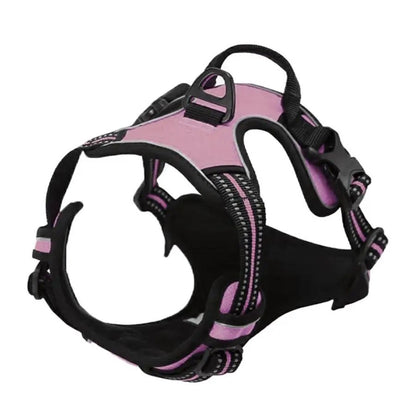 Dog harness without a leash, front buckle, heavy-duty reflective, easy-to-control handle for pet dogs, specially designed for wa