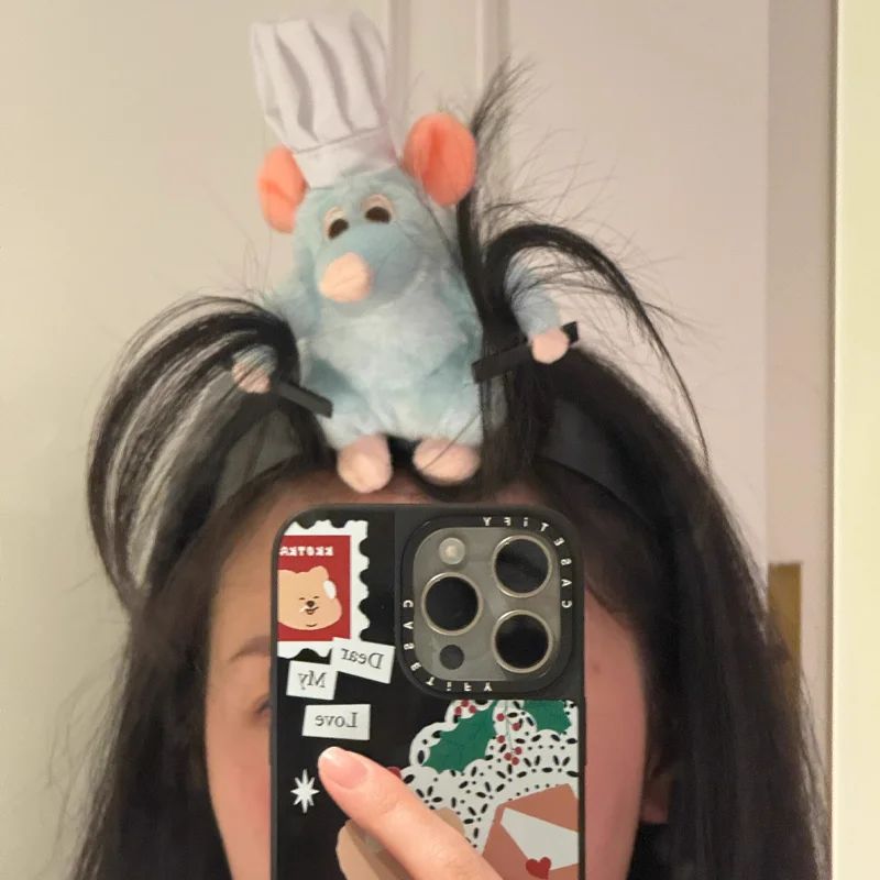 Tiara Ratatouille Novo Desenho Animado Pelúcia Faixa de Cabelo Presilha Francesa de Aba Larga Acessório de Cabelo para Fotos Presente Criativo para Meninas