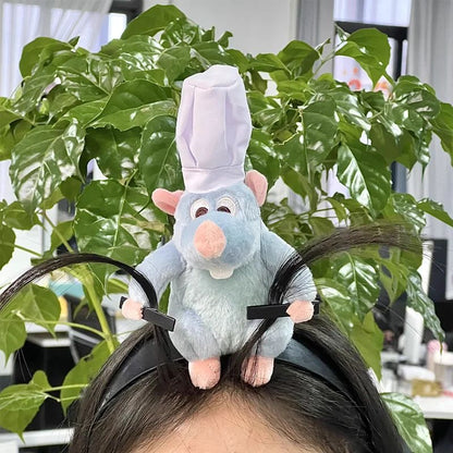Tiara Ratatouille Novo Desenho Animado Pelúcia Faixa de Cabelo Presilha Francesa de Aba Larga Acessório de Cabelo para Fotos Presente Criativo para Meninas