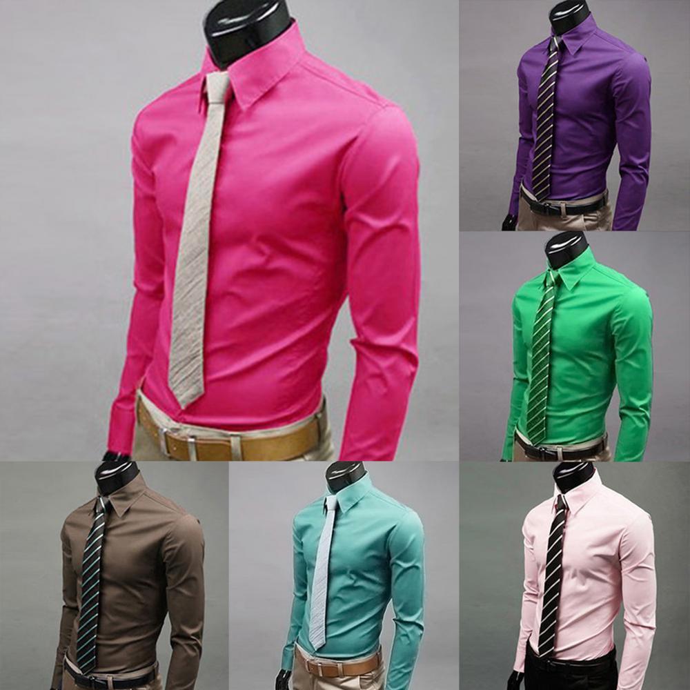 M - 5XL Men Business Shirt Long Sleeved Slim Solid Color Casual Plus Size Social Men Shirt ??????? ??????? camisa masculina