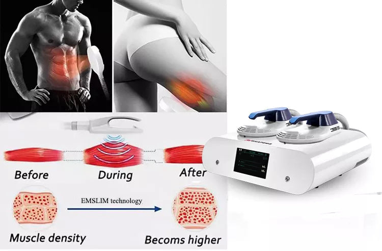 11.11 Portable 2 Handle Mini EMS 6500W Electric Muscle Stimulator 200HZ Fitness Machine Weight Loss Home Using Muscle Building