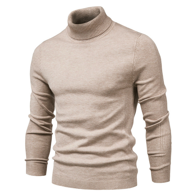 2021 New Winter Men Turtleneck Sweater Casual Solid Color Warm Pullover High Quality Slim High Neck Long Sleeve Sweater Men