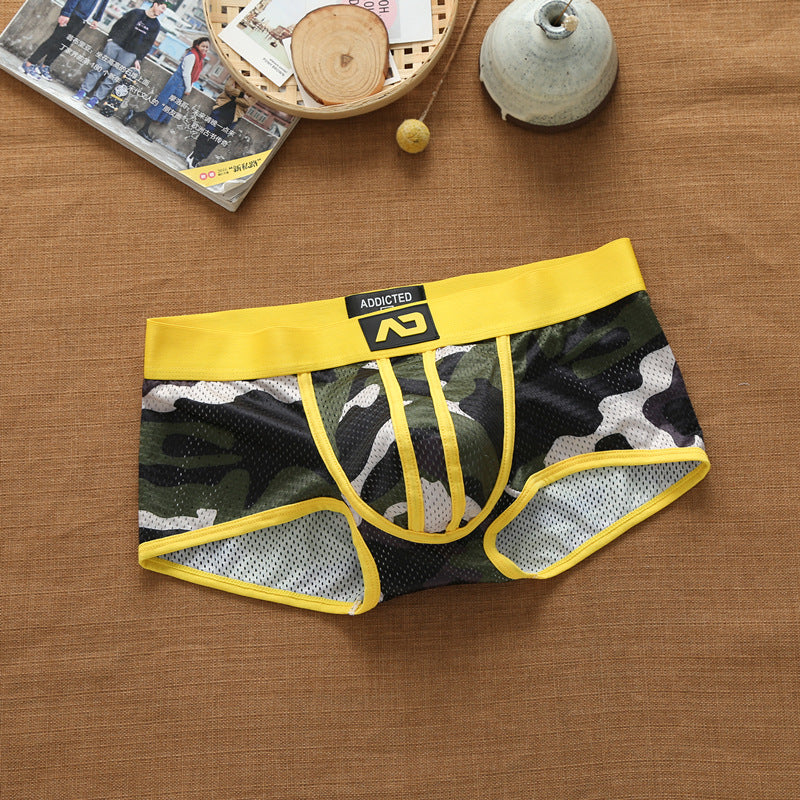 Men's nylon mesh breathable cool Camouflage underwear addicted youth boxer briefs